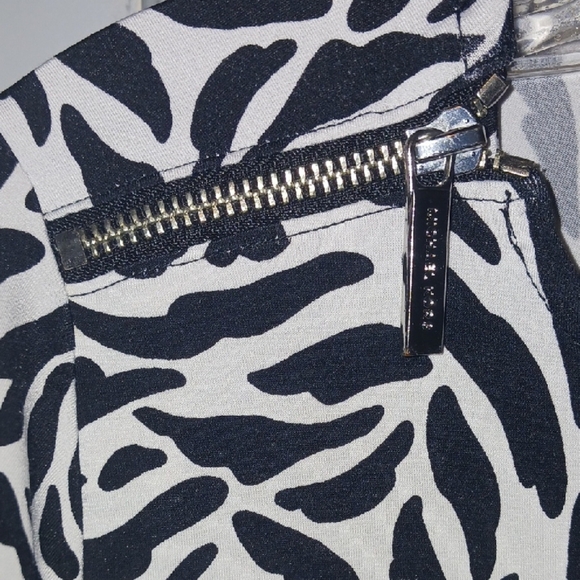 Michael Kors Black and White Crew Neck Short Sleeve Pull On Sheath Mini Dress S - Picture 4 of 16